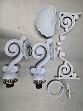 Ancien Lot Fonte emaillé blanc applique , porte savon ..