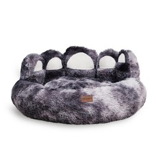 Lit moelleux et mignon pour chien – Lit rond en en forme de patte d'ours pour...