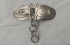 Ancienne agrafe de cape monogrammé en argent massif poinçon Minerve 19.80 grs