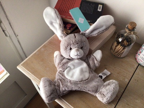 Doudou lapin plat marionnette - lapin,