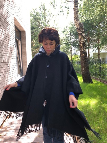 Pull poncho châle franges - châle,