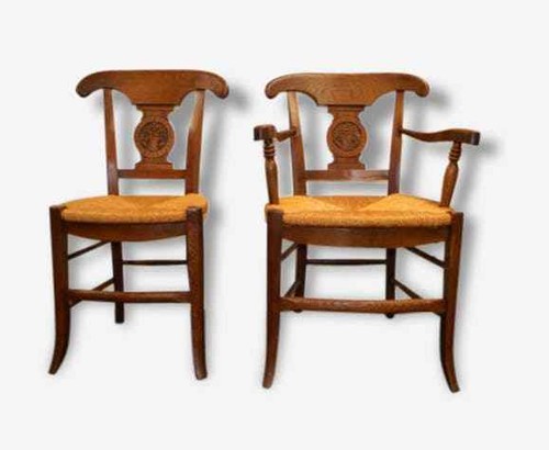 Fauteuil rustique campagnard - fauteuil,