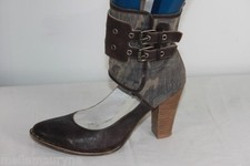 Escarpins UN MATIN D'ETE  Cuir et Textile Gris T 37 BE