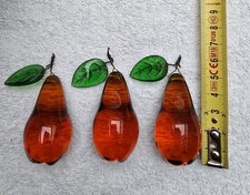 Lot 3 Pampilles Murano Poires Ambre