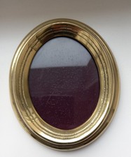 Cadre photo ovale, en laton (16 x 13,4 cm)