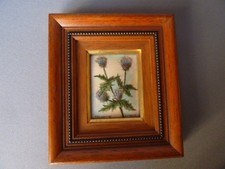 MINIATURE CADRE EN EMAUX DE LIMOGES SUR CUIVRE SIGNE PIERRE BONNET XXème FLORAL