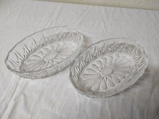 2 Petits Plats en verre ovale