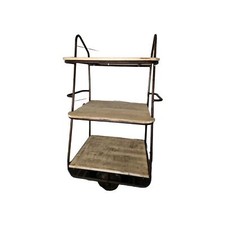 Etagère Chariot Industriel En Fer Et Bois 