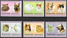 Timbres Animaux Chiens Chats Manama 960/965 ** (64897)