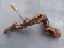 Ancien grand Tire-bouchons Pied de vigne Cep bois verni Long 40 cm Collection