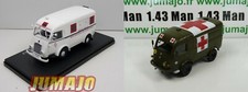 lot 2 RENAULT 1/43 100 kg AMBULANCE  UTR35 206 régie Renault + R2087 croix rouge