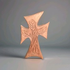 Croix Sculptée Signée Johnny