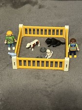 PLAYMOBIL Accessoire Enclos 2 Personnages Enfants Et Animaux Chiens Chiot Oiseau
