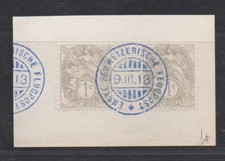 + superbe cachet SUISSE FLUGPOST sur type BLANC / marquage parfait / RARE