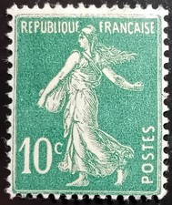 Timbre France  SEMEUSE 10c