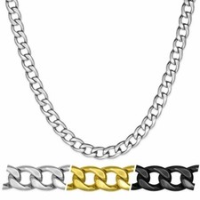 Collier Gourmette Avec/Sans Bracelet en Acier Inox Homme or Argent