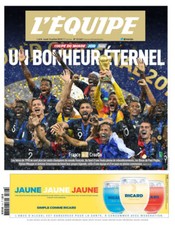 France - Coupe du Monde FOOTBALL RUSSIA 2018 - Journal L'équipe 16 JUILLET 2018