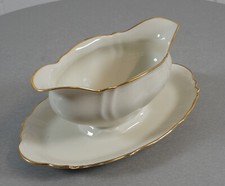 Saucière Fürstenberg Brunsviga bol à sauce ivoire bordure dorée art déco