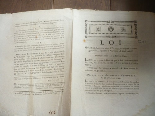 Loi 1792 defence exporter - 1792,