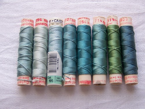 Ancienne bobine fil soie - fil, de