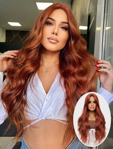 Perruque synthétique rousse - perruque,