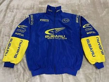 Unisex Adult Subaru Jacket Ebroidered Cotton Padded Racing Jacket Blue