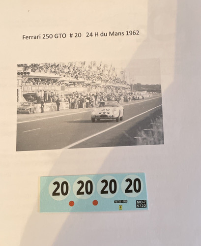 Decal ferrari 250 gto 20 - decal,