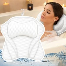 Coussin de Bain,Oreiller de Bain 4D Coussin Baignoire avec 6 Ventouses,Oreill...
