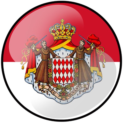 Drapeau monaco effet 5cm - drapeau, 3d