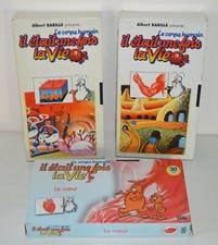 Lot 3 K7 cassette vidéo VHS IL ETAIT UNE FOIS LA VIE Dessin animé Vintage 1985