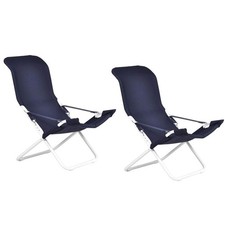 Chaise Longue Fiam Fiesta Cadre Acier Blanc Avec Tissu Bleu 127PE BSBL X 2