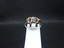 Bague rétro en  or jaune 750/ème, diamant / Bijoux d'occasion