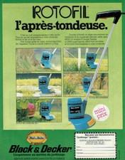 Publicité Advertising 1120 1980  Black & Decker  rotofil  l'après- tondeuse