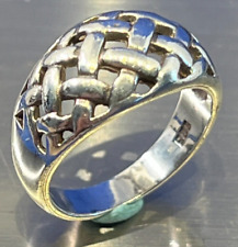 VINTAGE Ancienne BAGUE Dôme Tressée Argent 925 Silber Poinçon Etoile ?? RING