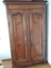 armoire ancienne en merisier, 2 portes, 4 étagères, 1 tiroir