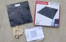 pèse personne marbré noir en verre terraillon