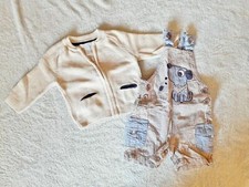 ensemble gilet salopette beige