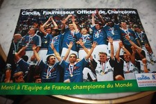 Grande CARTE des Bleus * FRANCE CHAMPION DU MONDE 1998 Par Candia