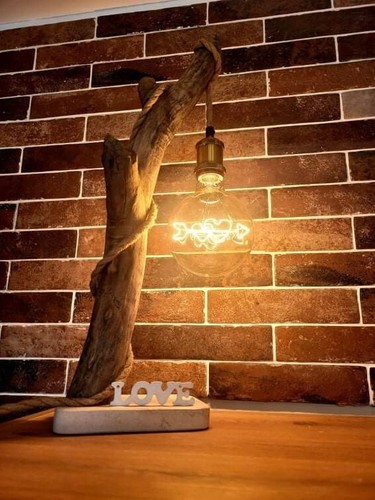 Lampe bois flotté - lampe,