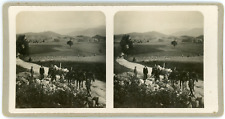 Stereo, Paysage à identifier, charrette à cheval, carrière de pierres, circa 190
