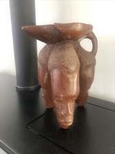 ancienne sculpture Statue Présentoir Africaine Bois Deco Tripode