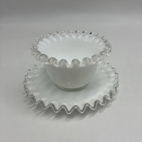 Fenton silver crest - silver, white