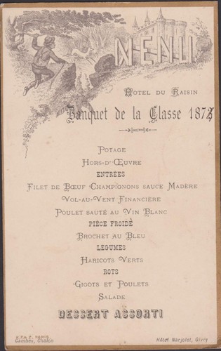Menu ancien chateau - ancien,