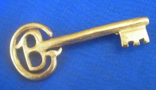 vintage BROCHE CLÉ métal doré / gold tone key brooch pin