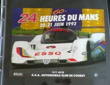 AFFICHE 24H DU MANS 1992 no copy vintage 24 heures du mans PEUGEOT