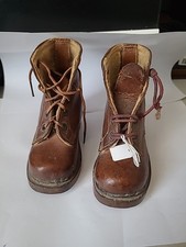 FRANCE 1940 1950  PAIRE DE SABOTS-GALOCHES  Montantes à Lacets Semelle Bois