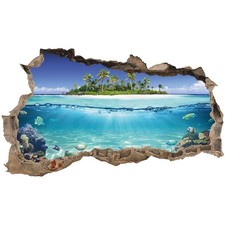 WL56 Autocollant Mural Trou Dans Le Mur Ligne D'Eau 100x60cm Salon Film Enfant