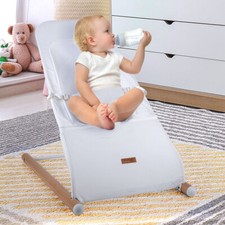 Berceau Bébé Balançoire Transat de Bois Maille Blanc Housse Lavable Sac Max. 9kg