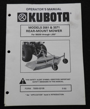 Kubota B8200 L235 L275 L295 L305 Tracteur 3561 3571 Rear Mower Opérateurs Manuel
