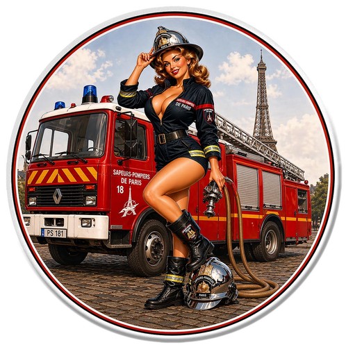 Sticker pinup sapeurs pompiers - pinup,